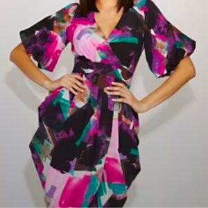 NY&Co x Gabrielle Union Multicolor Water Color print dress - Plus Size